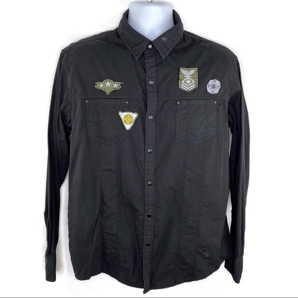 Steve’s Jean Black Long Sleeve Snap down XLarge - Picture 1 of 6